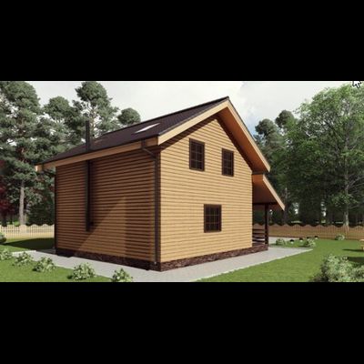 Двухэтажный каркасный дом с четырьмя спальнями 101м² (SK20)