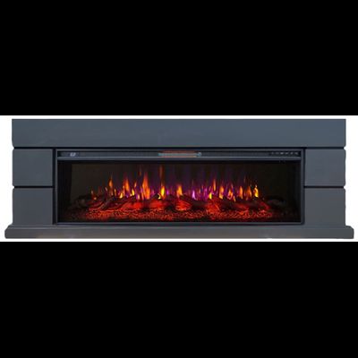 Линейный электрокамин Норд графит с очагом FreeSpace 60 LED FX QZ