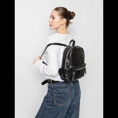 Женский кожаный рюкзак Anzolla black (арт. 3040-01)