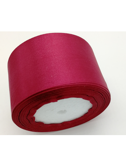 Лента атласная 50 мм, цвет темно красный арт. 33