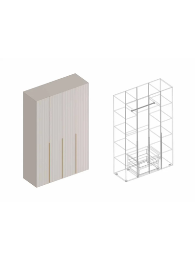 Тефия шкаф четырехстворчатый для одежды 1600х520х2200 Тефия / Софт Сантьяго