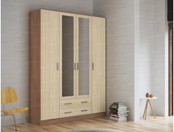 ЛДСП Шкаф КВАДРО Ясень Шимо темный-светлый