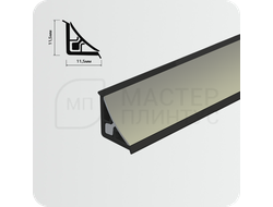 Плинтус для столешницы Thermoplast AP860 11.5х11.5х3000мм Инокс черный уплотнитель