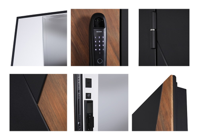 Стальная дверь   Plata с зеркалом (биометрический замок Smart lock DZ 888)