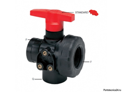 Кран 3х ходовой (ПРОТОЧНЫЙ); тип ручки LL; крепление TYPE 2; вх.-вых.Г2" (ВЫСОКАЯ РУЧКА)