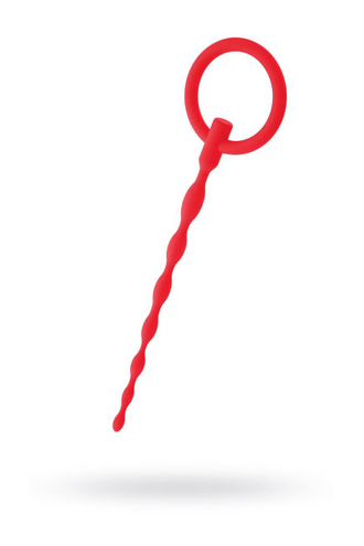 901405-9 УРЕТРАЛЬНЫЙ ПЛАГ BLACK & RED BY TOYFA, СИЛИКОН, КРАСНЫЙ, 16 СМ