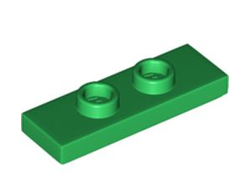Plate, Modified 1 x 3 with 2 Studs Double Jumper, Green (34103 / 6341408 / 6378110)