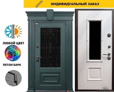 Граф  Шпон дуба эмаль белая, 26 мм, гладкая прижимная рамка, шагрень белая