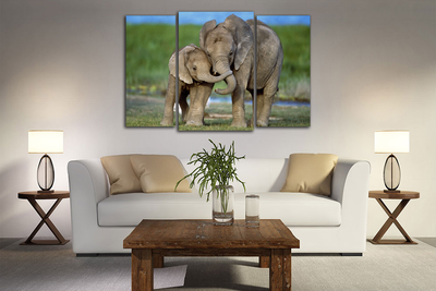 Модульная картина "Мамин слоненок"