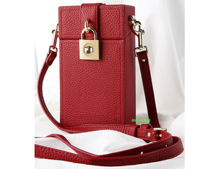 Сумка на плечо для телефона в виде кейса коробки с твердыми стенками