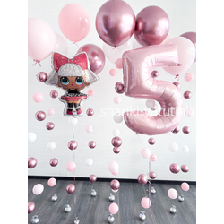 Шары цепочки с пузырями (10 шт), "Воздушная кукла Лол"