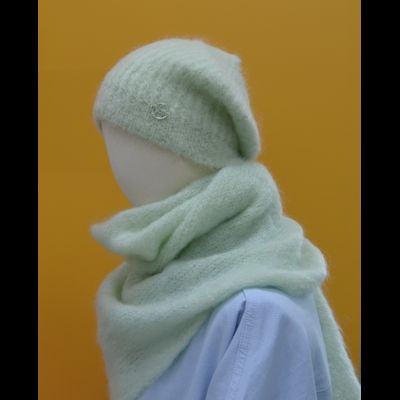 Мятный палантин из мохера Италия Vizio 6946 SX