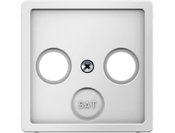 Лицевая панель TV розетки Berker серий Q.1/Q.3, полярная белизна бархат