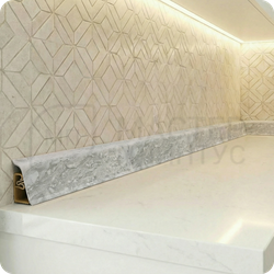 Пластиковый Плинтус для столешницы CEZAR BL44 - чипполино бело-серый