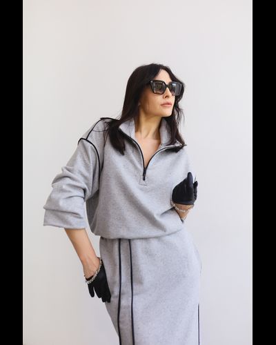 Платье макси из футера (меланж)