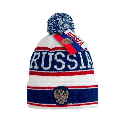 Шапка РОССИЯ бело-синяя 11319