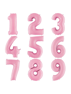 Цифра Фольгированная Нежно Розовый 102 см.