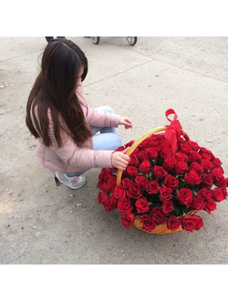 Букет 101 Роза в корзине