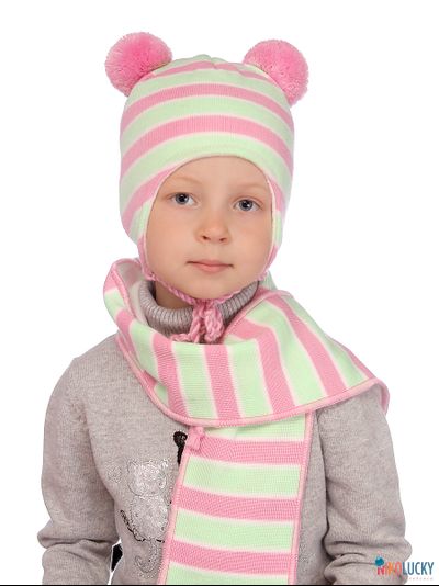 Шапка  м17/8п17, цвет мятный,розовый р. 44-46