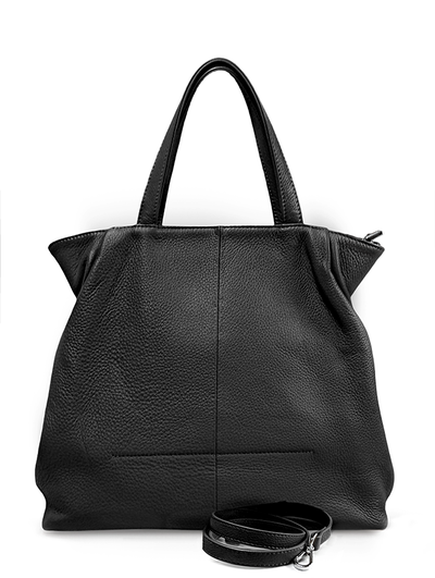 (АРТИКУЛ: 10016/5) СУМКА ЖЕНСКАЯ, СРЕДНЕГО РАЗМЕРА, НАТУРАЛЬНАЯ КОЖА, ЧЕРНАЯ, С ПЛЕЧЕВЫМ РЕМНЕМ