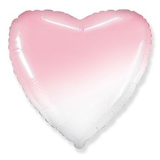 Фольгированный шар сердце "Градиент розовый"