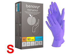 Нитриловые Перчатки "Benovy" (S) purple (50 пар)