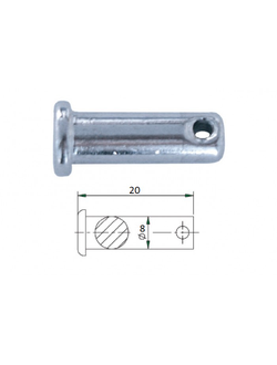 Штифт быстросъемный CIM 3118-0108 Ø8x20мм из нержавеющей стали AISI316, 17 штук