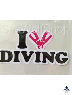 Наклейка сувенир оракал Надпись Дайвинг №46