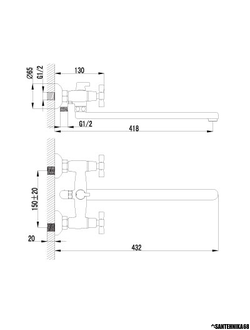 Смеситель для ванны Lemark Лемарк Benefit LM2512C