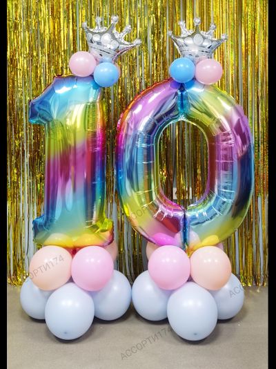 Цифры радужные на основании