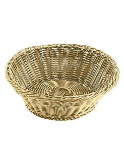 Корзина для хлеба круглая d=25,5 см. h=8,5 см. бежевая, полипропилен