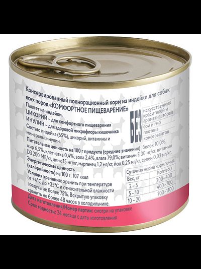 Мнямс влажный корм (пауч) для собак "Комфортное пищеварение" из индейки 200 г