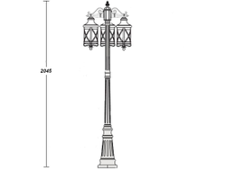 Садово-парковый светильник серии  Lucerna  3bg (178см)