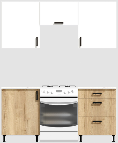 Кухня эконом 1,2 метра (600х600) Цвет: Белый/Дуб Вотан