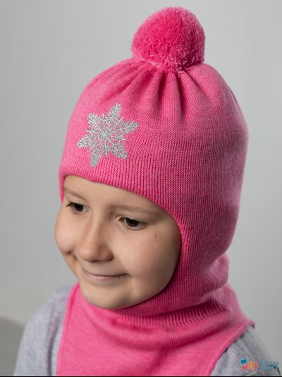 Шапка-шлем 23101-04 с утеплит., хб подклад, ярко-розовый 50-52