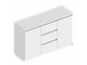 Комод двухсвторчатый БЬЯНКО белый  с 3 ящиками (1200х400х770)