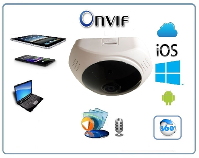 DBPOWER_SS. Потолочная- настенная WiFi видеокамера панорамная с DVR (fish_v380_W), HD 960P (V380 Pro)