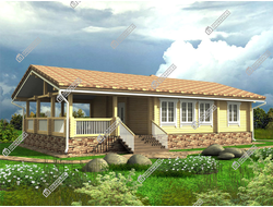 Гостевой дом-баня "Татарстан" с большой террасой из профилированного бруса, 118 м2