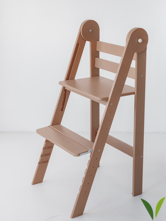 Растущий стул для детей складной, бежевый цвет