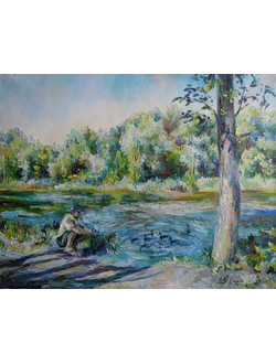 Круглова И. А. "Утиная семья", холст / масло, 50 х 65 см., 2012 г.