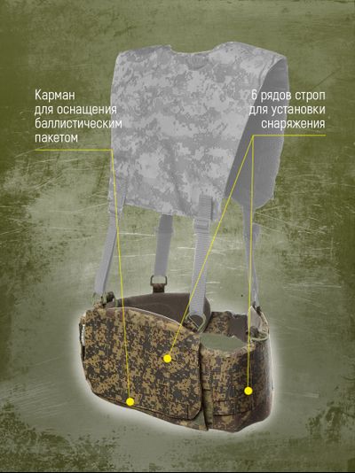 Пояс тактический Варбелт WarBelt CRAB от Калибр, цвет ЦИФРА ЗЕЛЕНАЯ