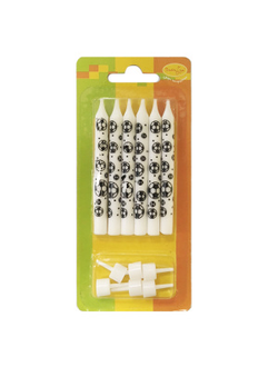 Свечи Футбол 8см с держателями 6шт