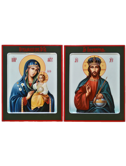 Венчальная пара. Образ Спасителя. Образ Пресвятой Божией Матери “Неувядаемый Цвет”. Рукописные иконы