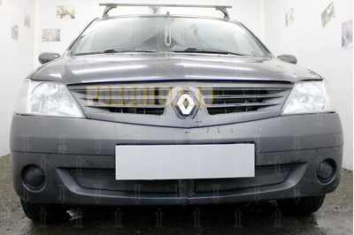 Защита радиатора Renault Logan 2004-2009 black низ