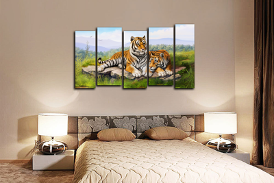 Модульная картина "Полосатая парочка"