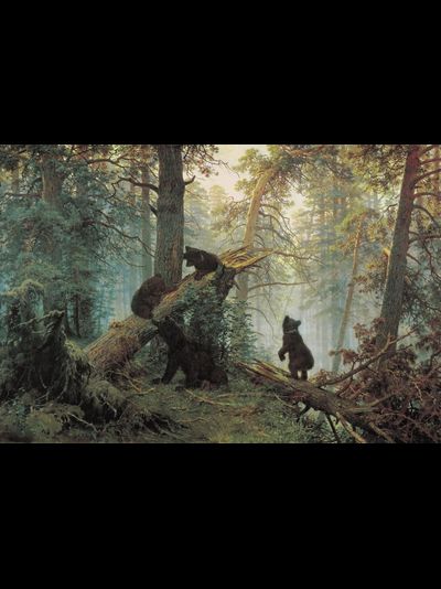 Картина обогреватель, репродукция Шишкина Утро в сосновом лесу