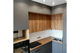 Кухня графит с антресолями