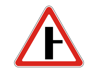 Знак дорожный 2.3.2 Примыкание второстепенной дороги