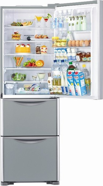 Холодильник Hitachi R-SG 38 FPU GS, серебристое стекло