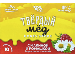 Мёд твёрдый с малиной и ромашкой, 30г (Honey Way)